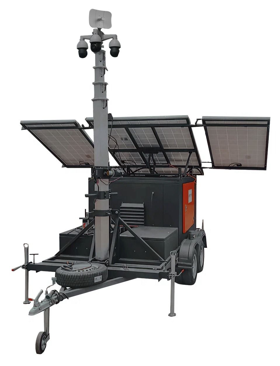 Гибридная автономная мобильная система видеонаблюдения с видеокамерой, солнечными панелями и дизельгенератором "Аргус Страж" optimal