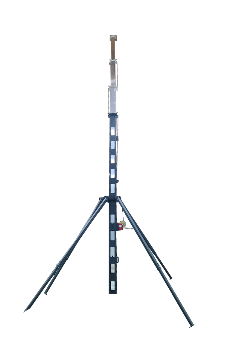 Мачта 10 метров переносная  с лебедкой на треноге без прожекторов ПМО(ПМТ) - 10 (Л)