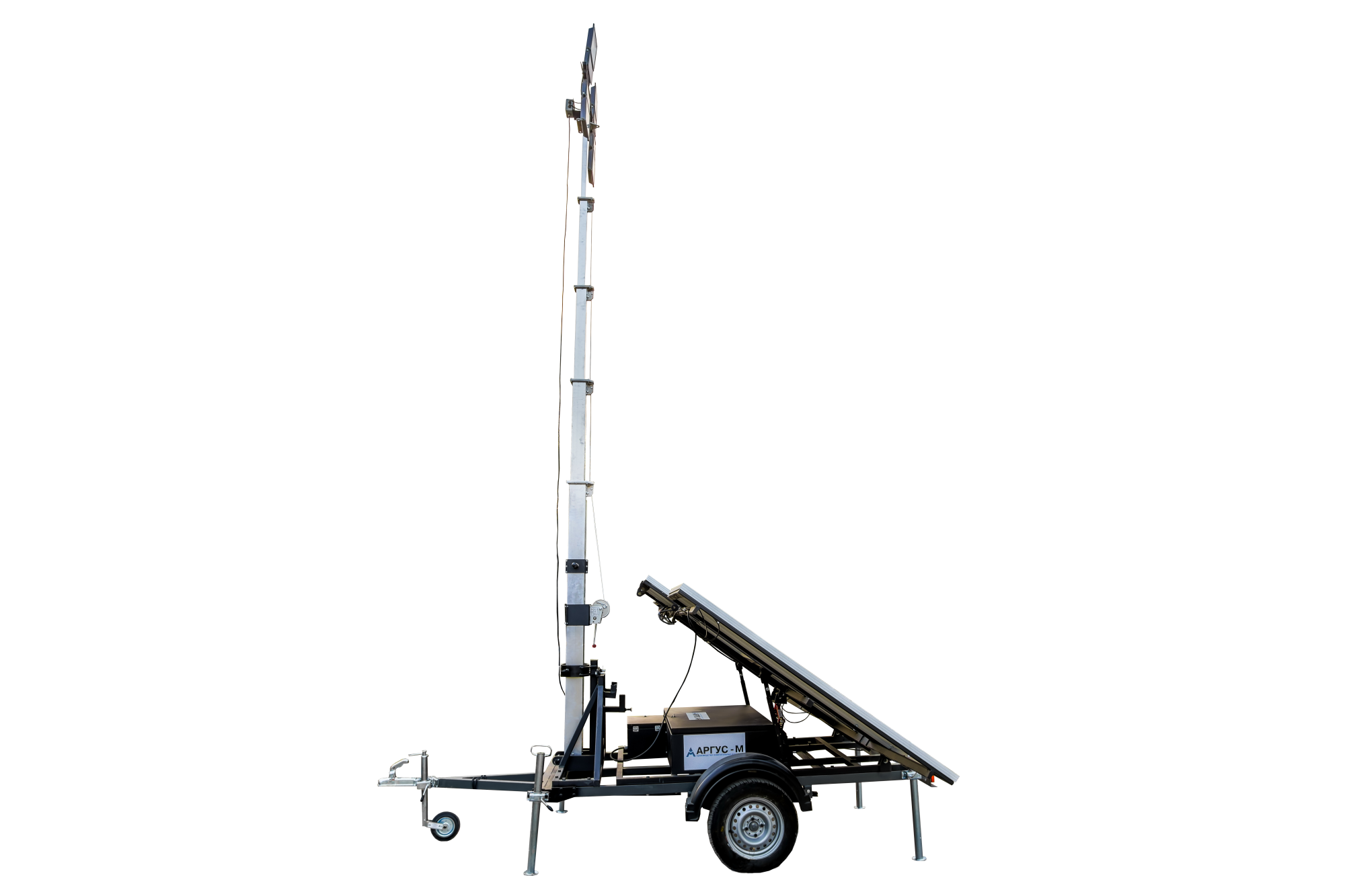 Передвижная осветительная установка «Cолярис» на солнечных батареях ПОУ 9(Л) 4х100 (LED)-СБ